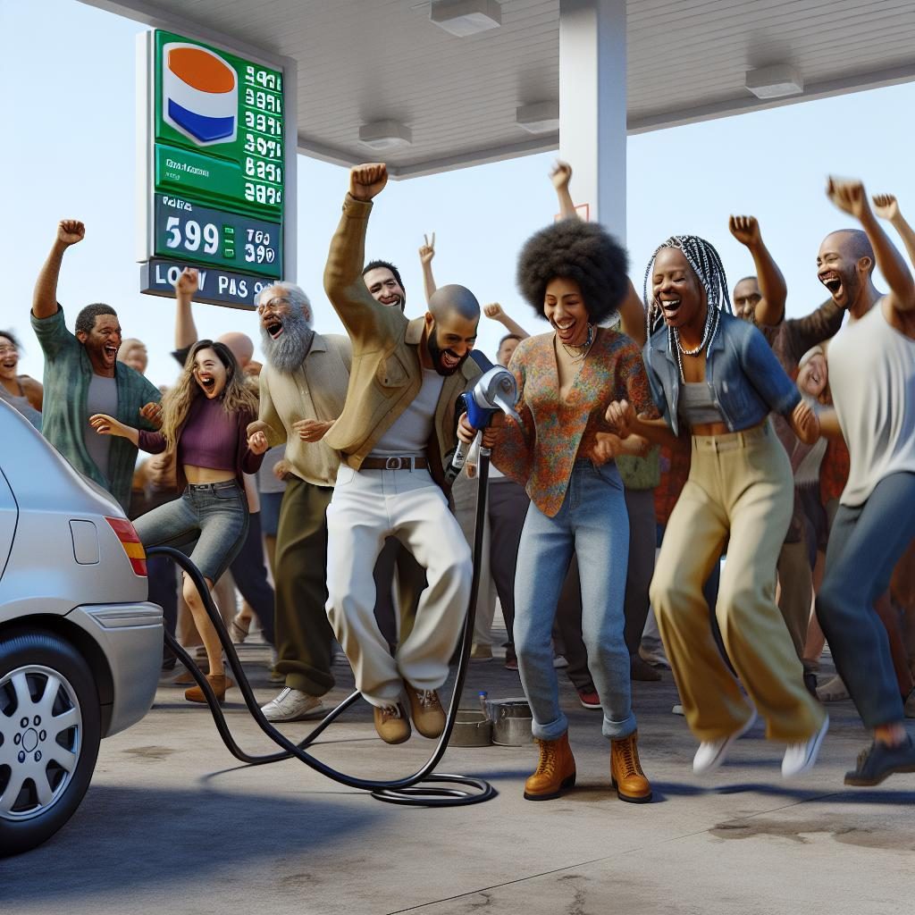 Gas price decrease celebration