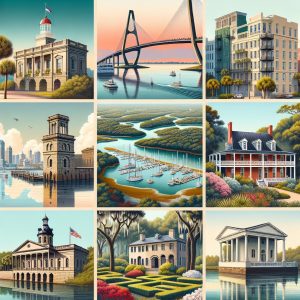 Charleston cultural landmarks collage