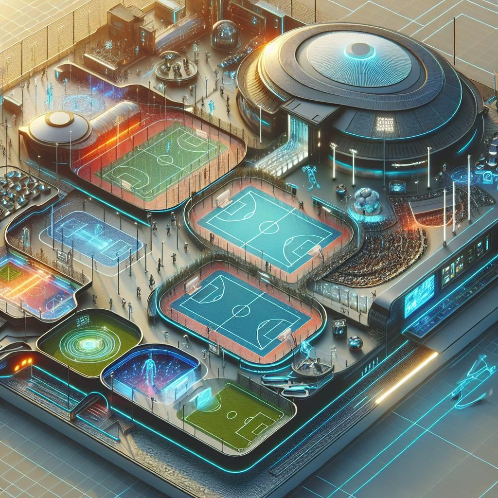 Futuristic sports complex illustration