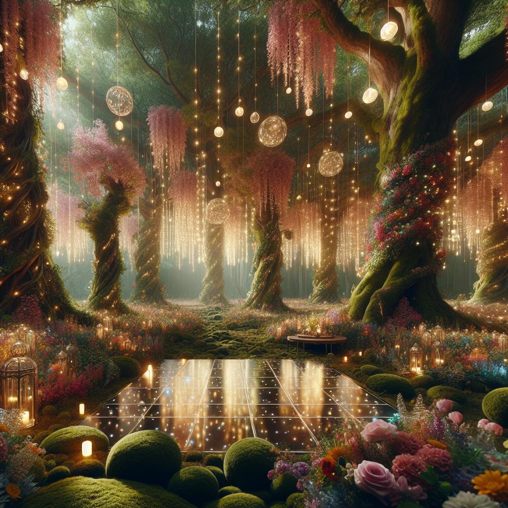 Enchanted forest prom setting.