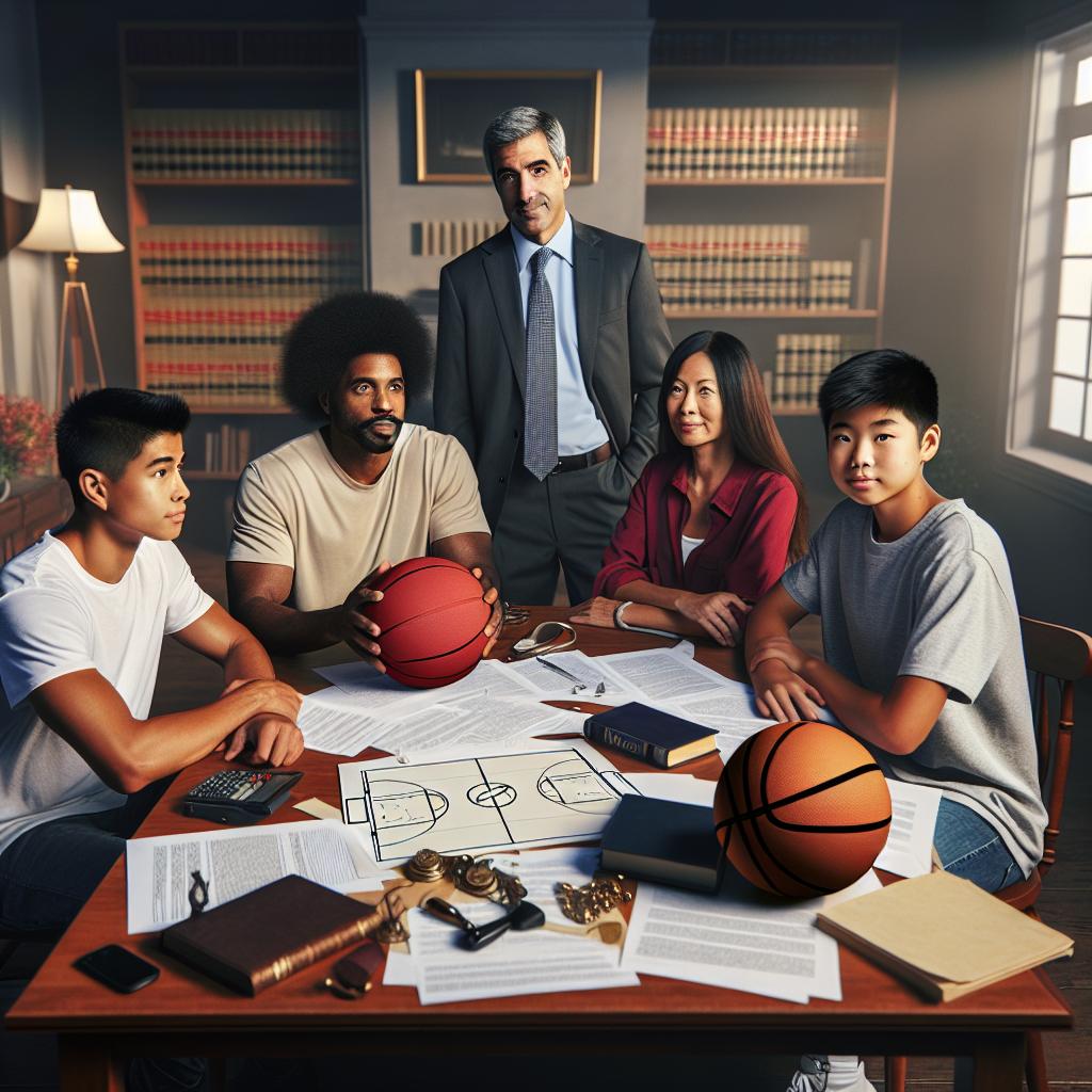 Family legal consultation basketball.