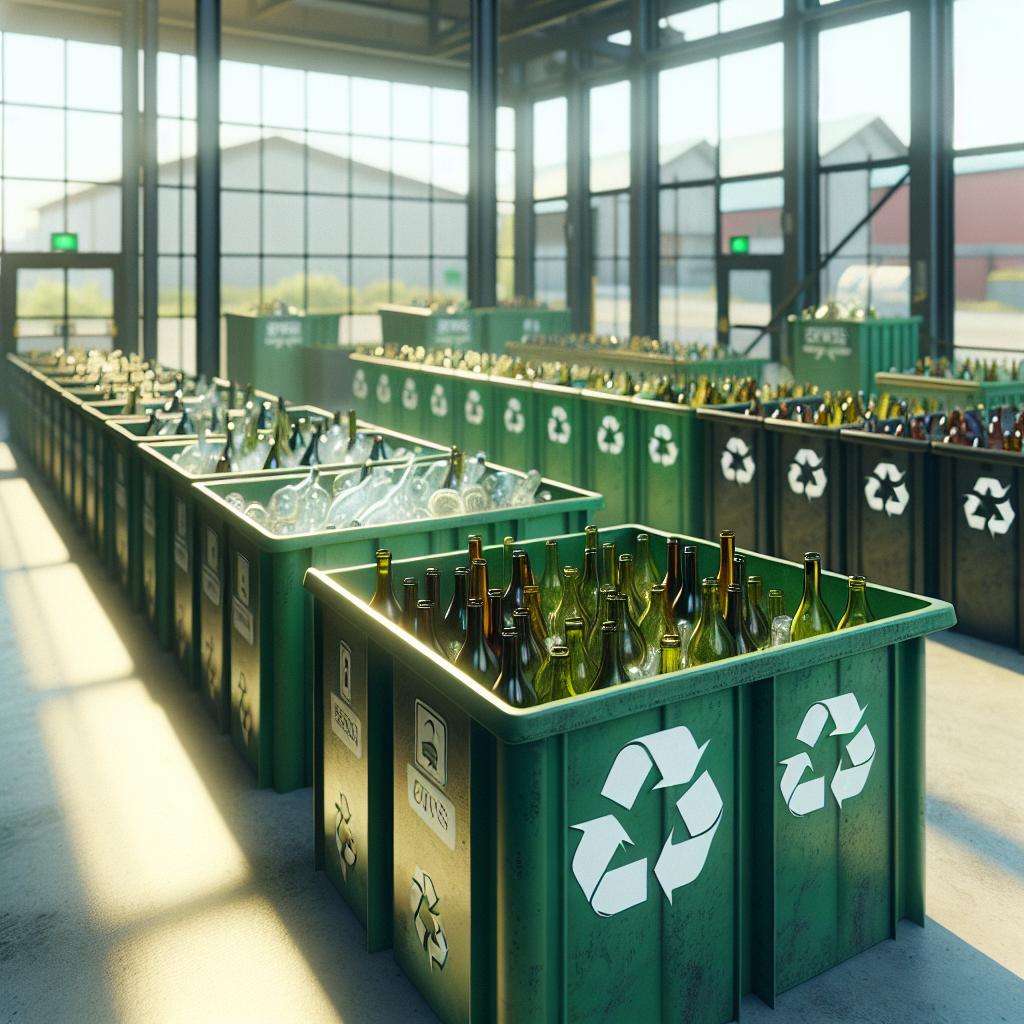 Wine bottle recycling station.