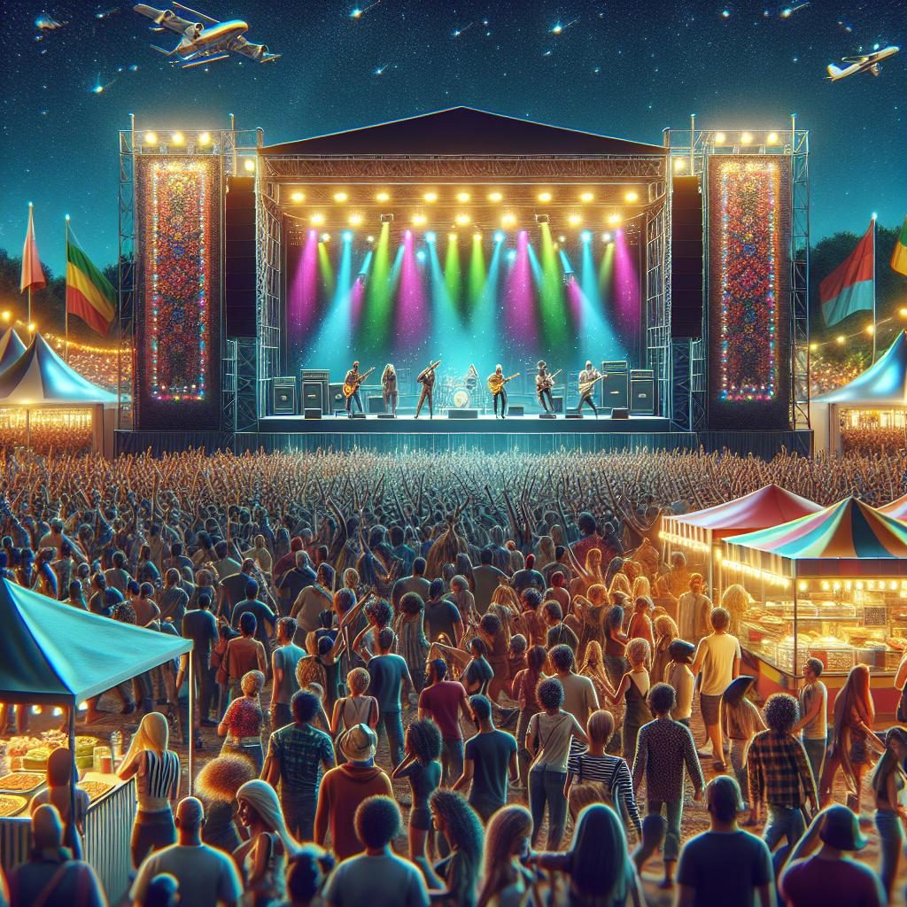 Outdoor music stage festival.