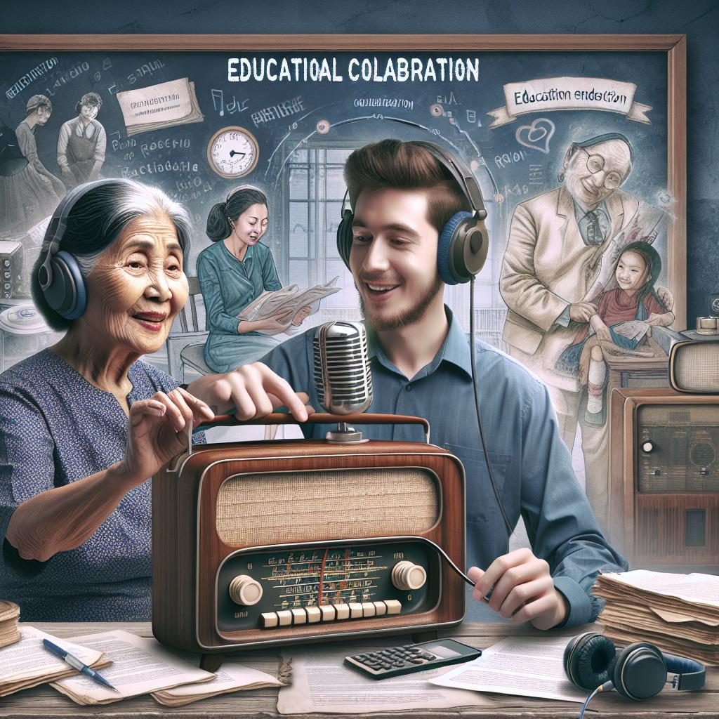 Educational radio collaboration concept.