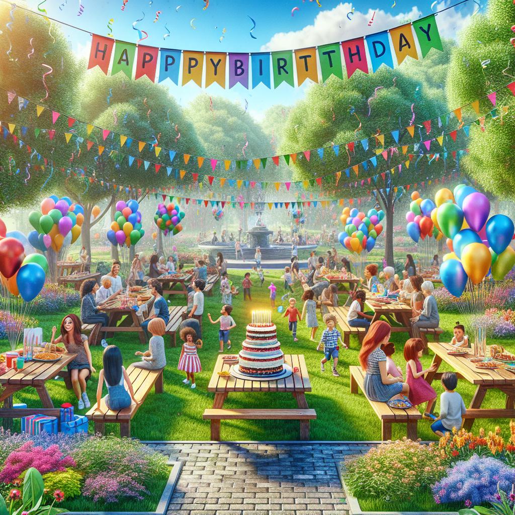 Colorful park birthday party