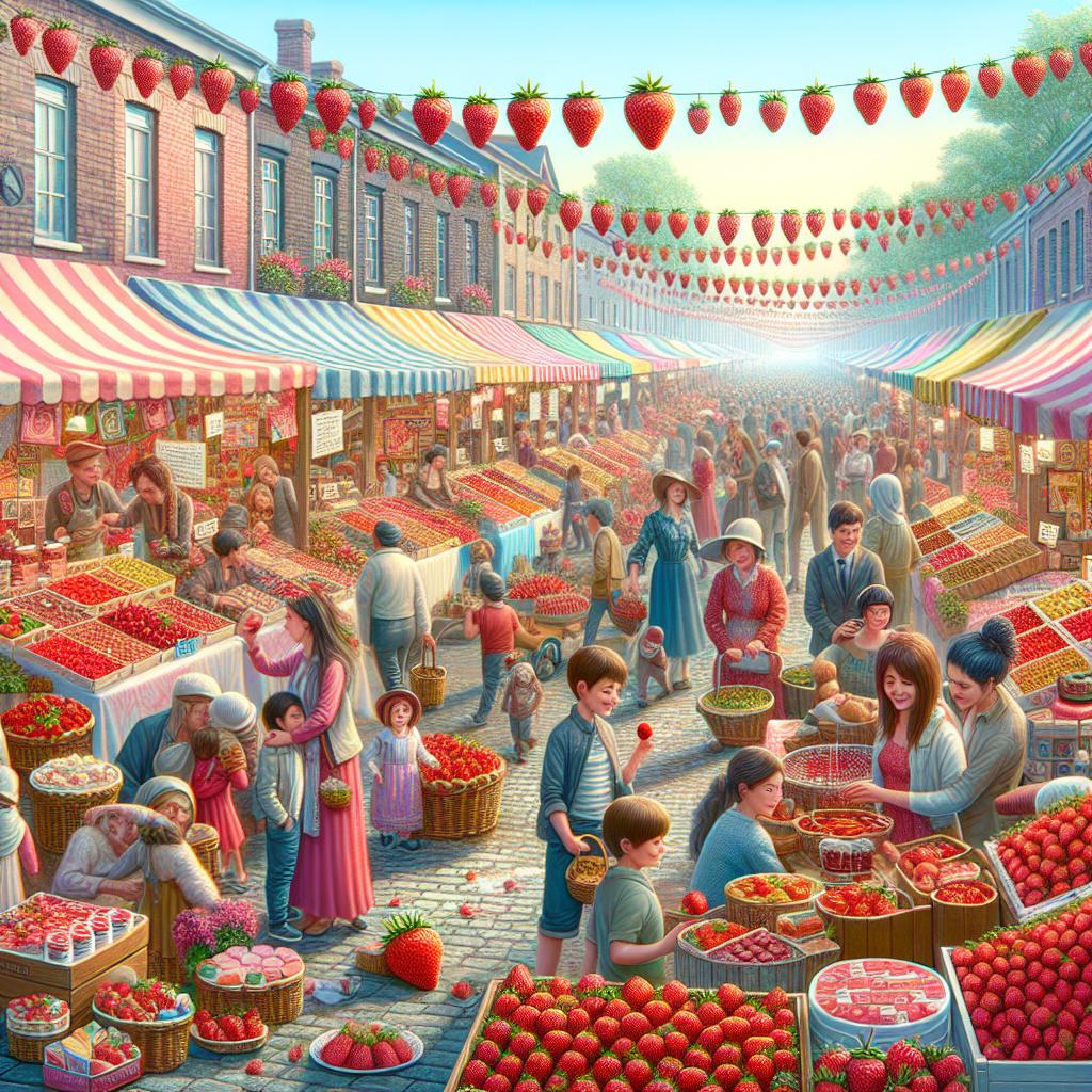 Strawberry festival celebration scene.