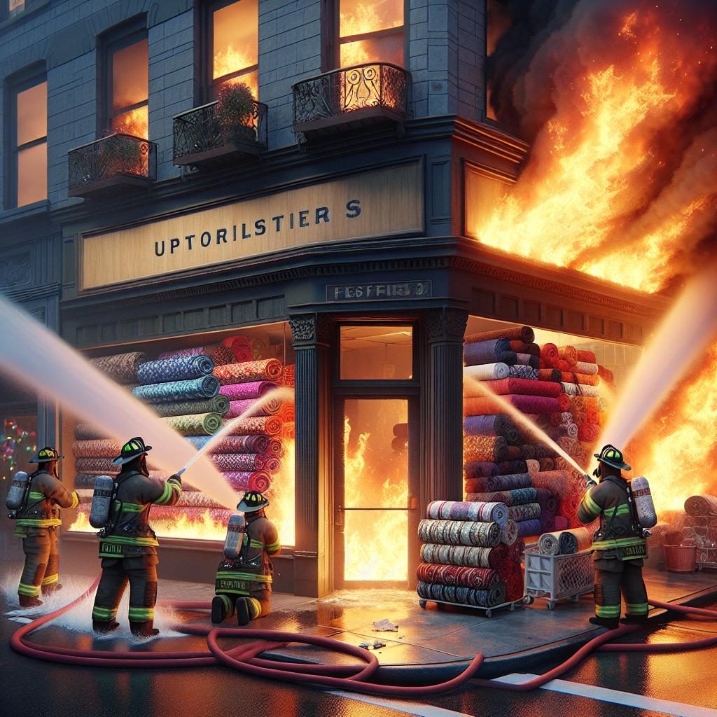 Upholstery business on fire