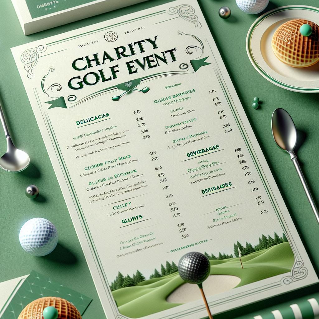 "Golf-themed charity menu"