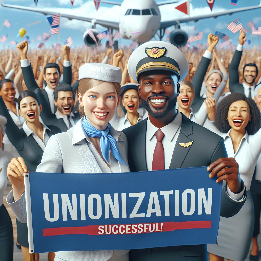 "Flight attendants unionizing celebration"