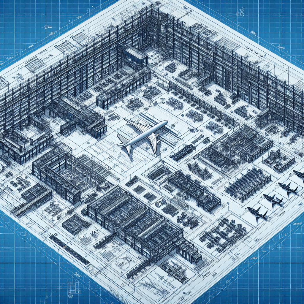 "Boeing factory blueprint concept"
