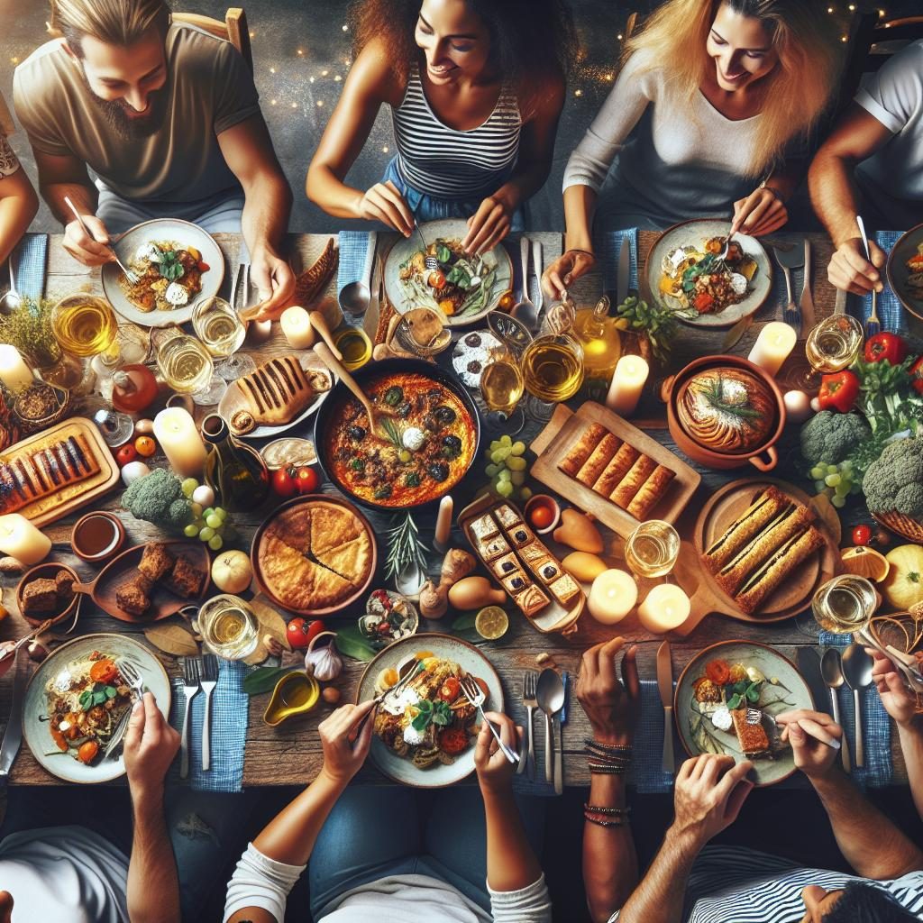 Greek culinary feast celebration.
