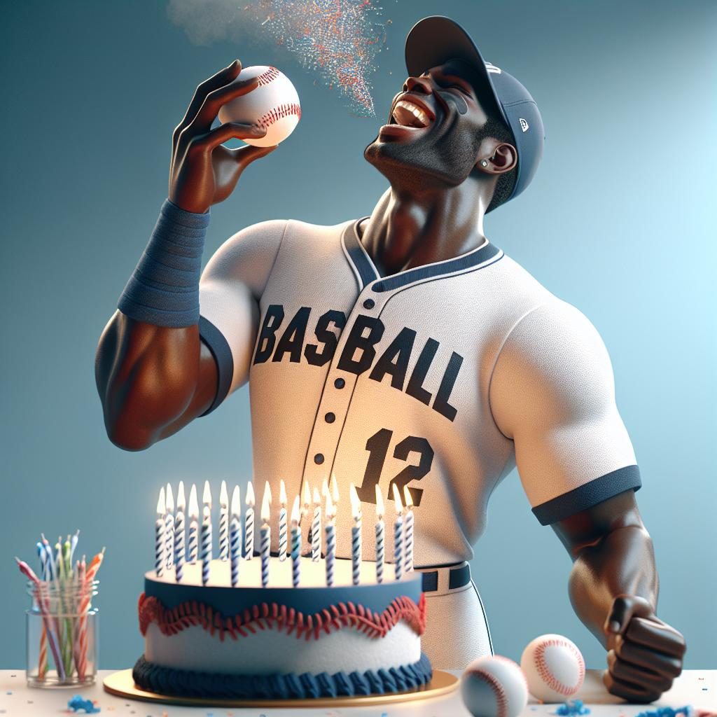Baseball player celebrating birthday.