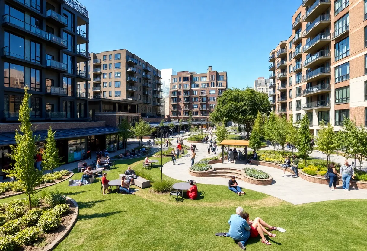 Construction of new restaurants and residential buildings in Aiken Towne Park