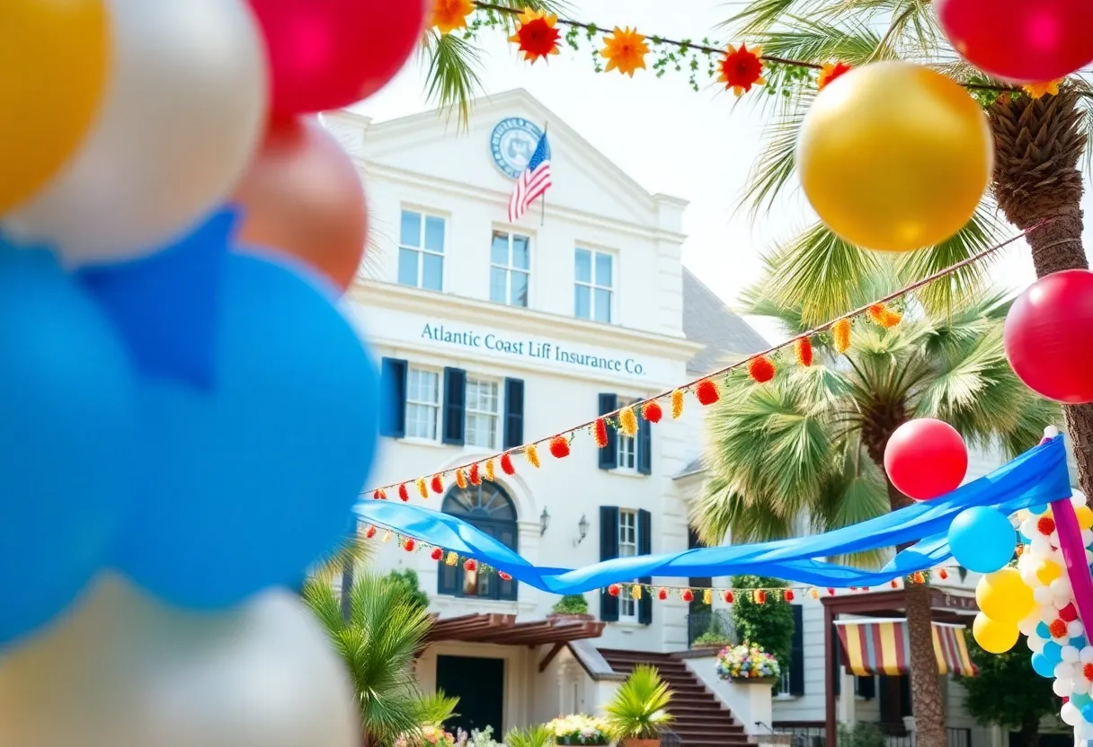 Celebration scene for Atlantic Coast Life Insurance's 100-year anniversary in Charleston