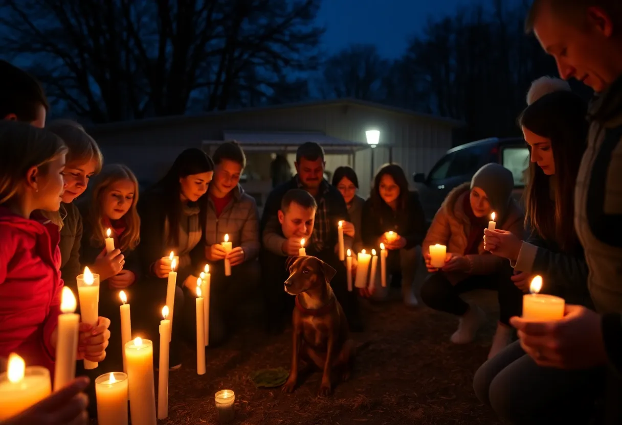 Candlelight vigil for a beloved rescue dog in Charleston