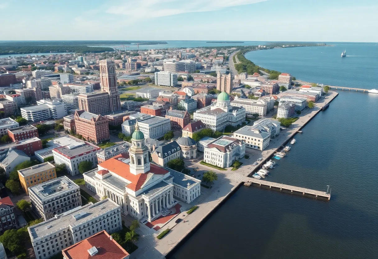 Aerial view of Charleston, South Carolina