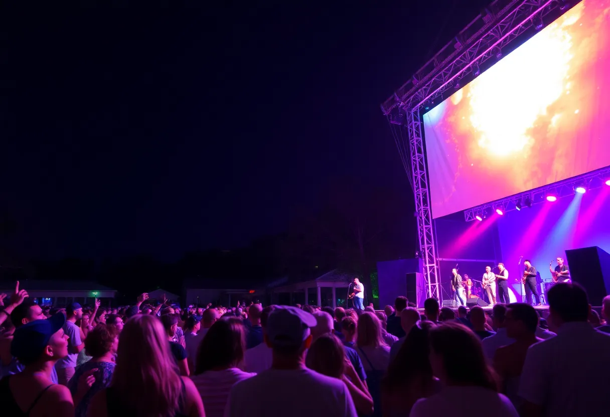 A crowd enjoying a live concert in Charleston