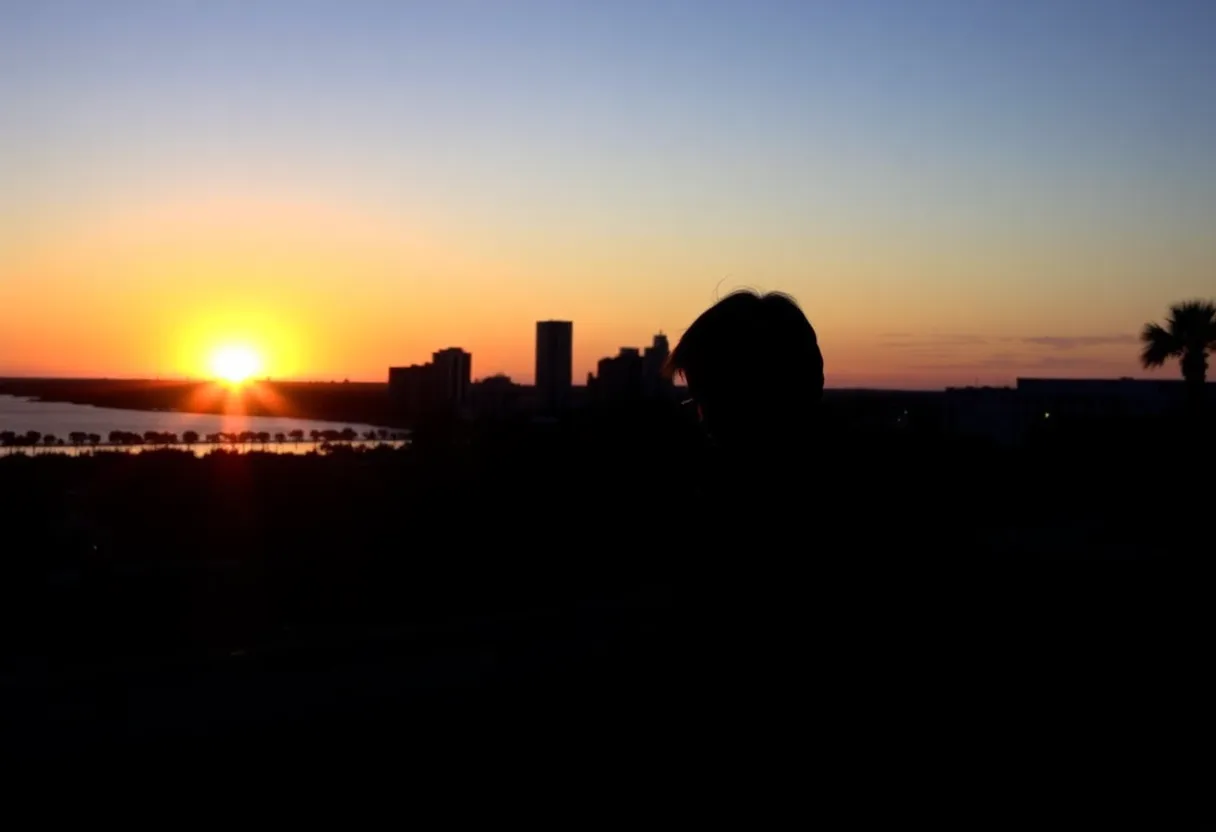 Sunset over Charleston symbolizing remembrance