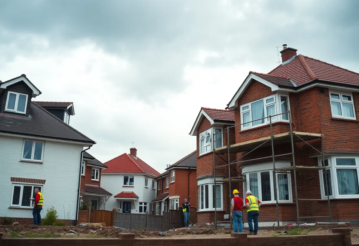 Construction site with visible home defects
