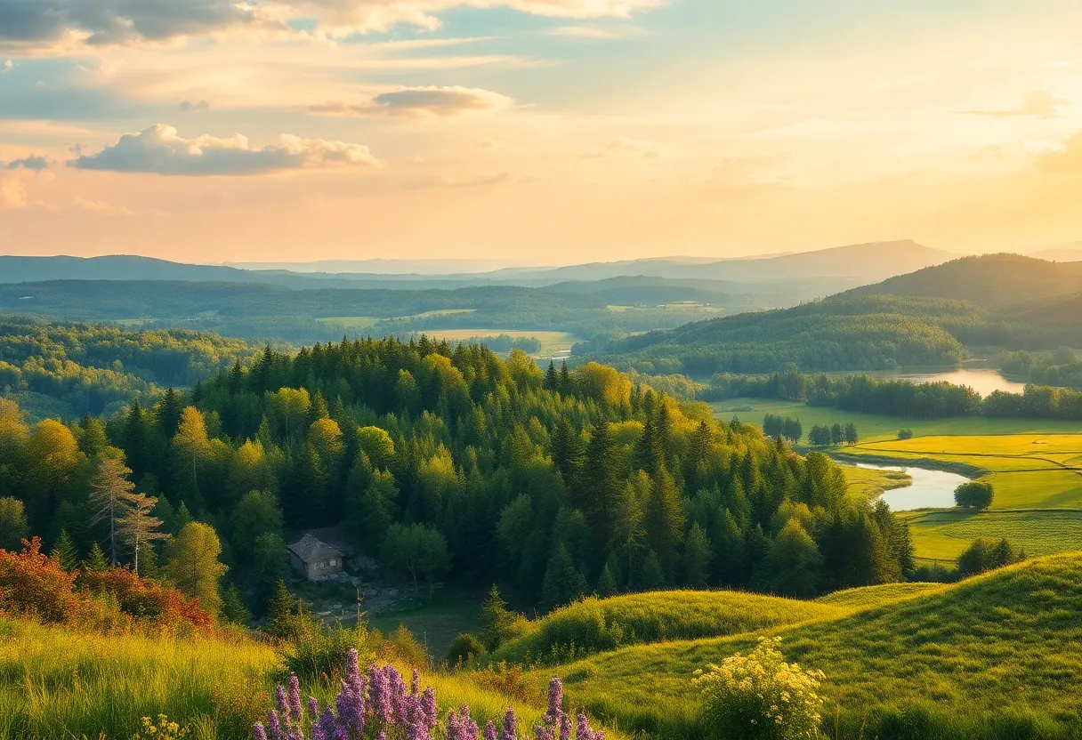 A beautiful landscape showcasing natural conservation areas