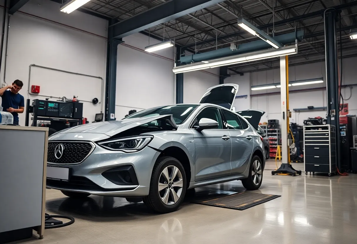 Advanced technology in a collision repair shop