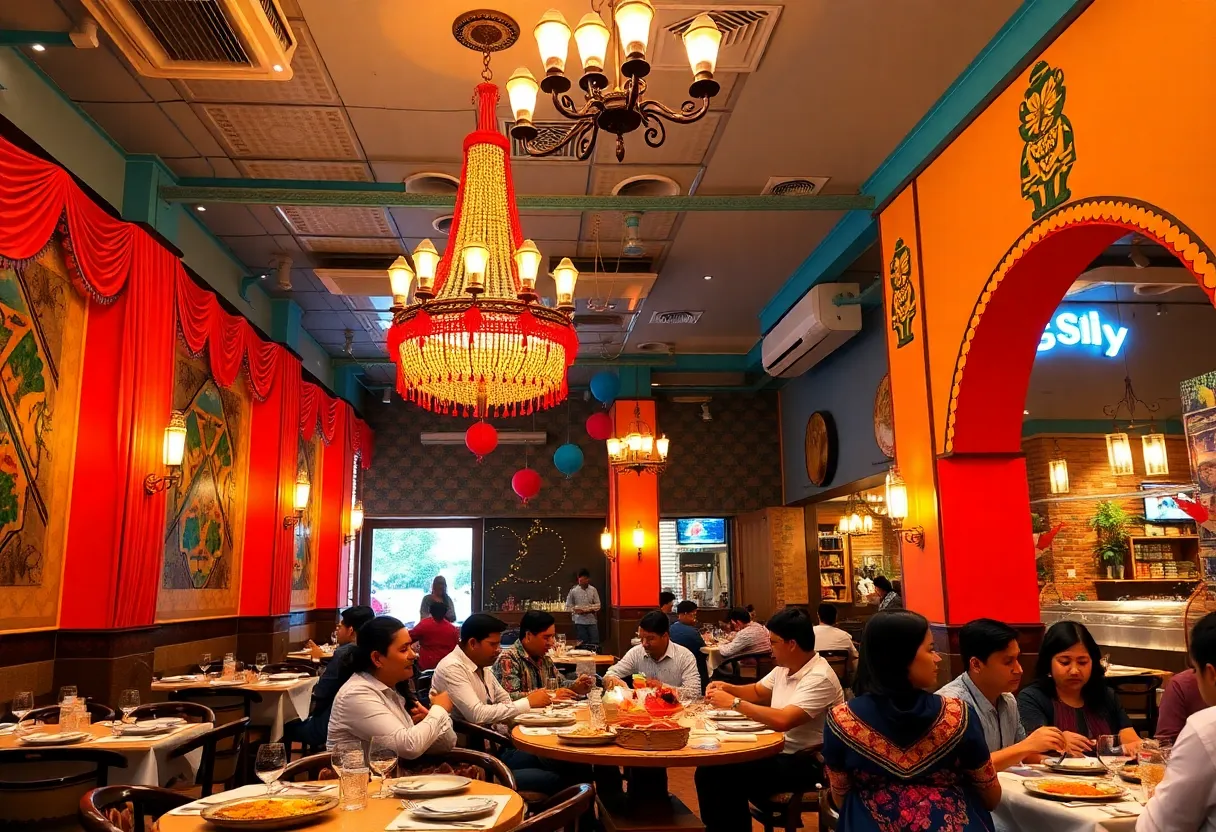 Chic interior of Naan Indian restaurant in Mount Pleasant