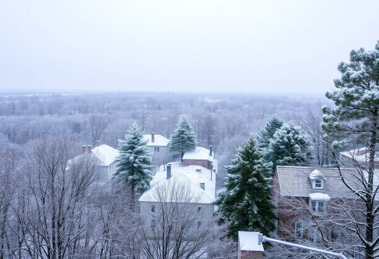 A scenic snowy landscape in the Lowcountry of South Carolina