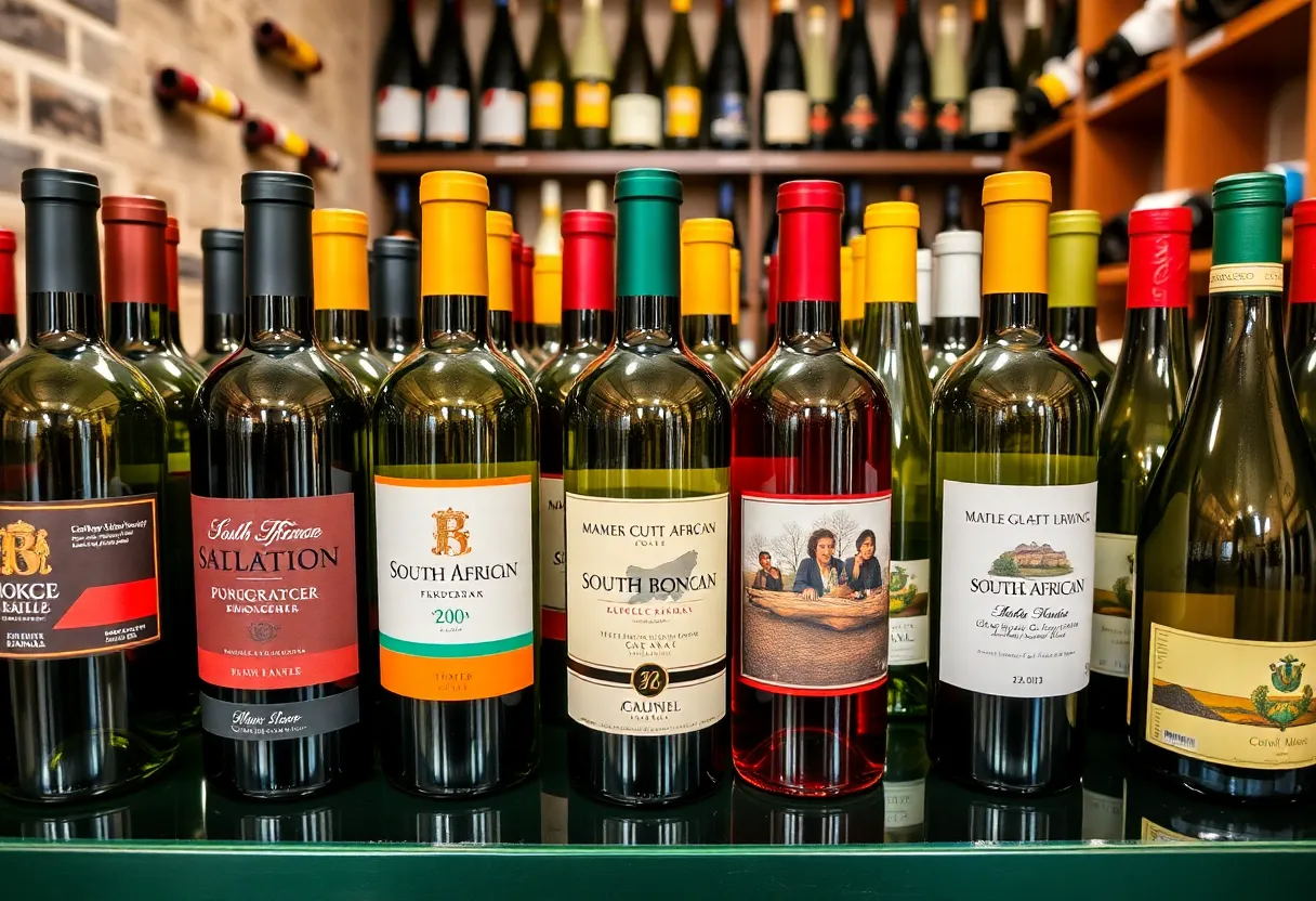 Selection of South African wines