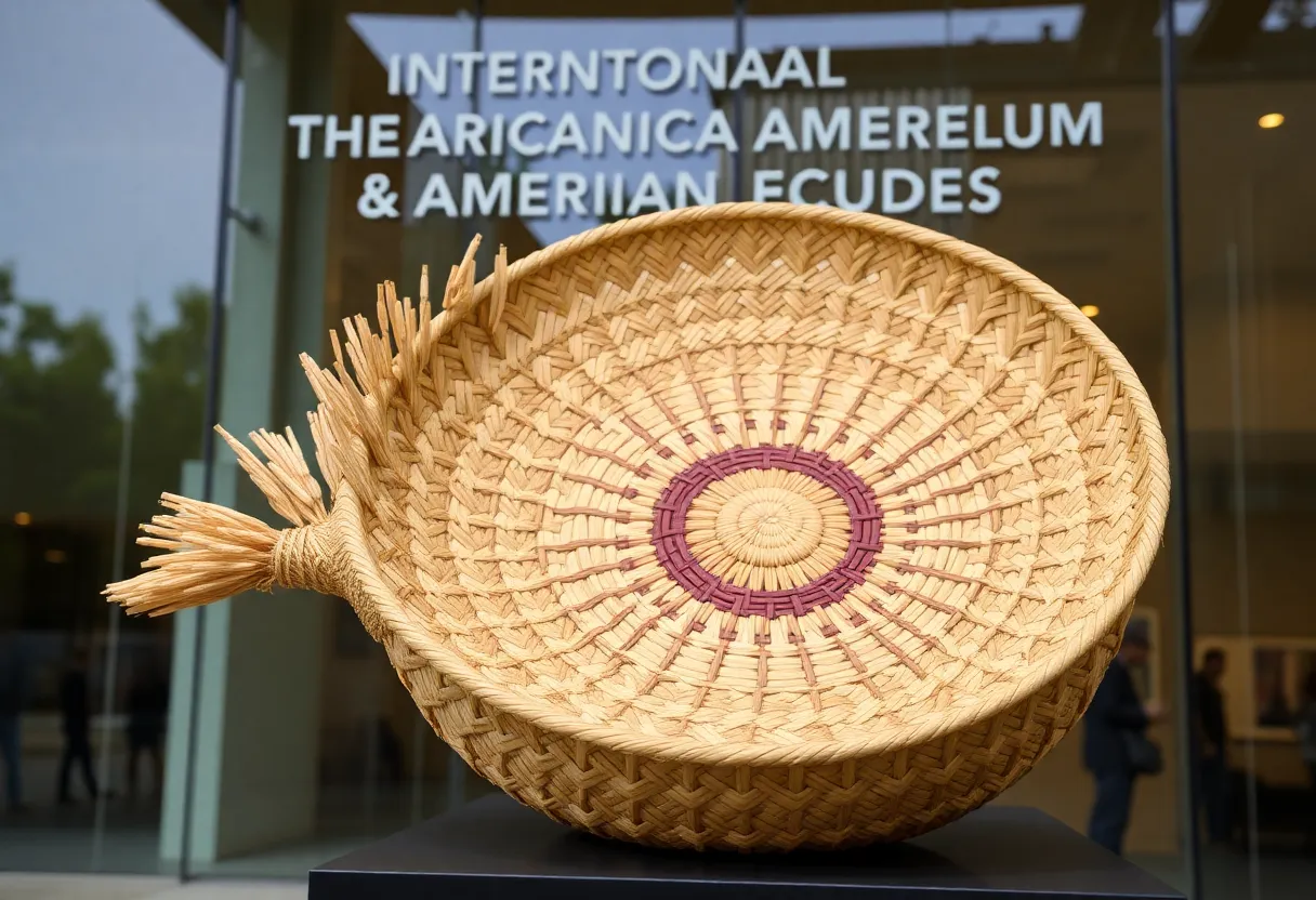 A beautifully crafted sweetgrass basket symbolizing Gullah-Geechee heritage.