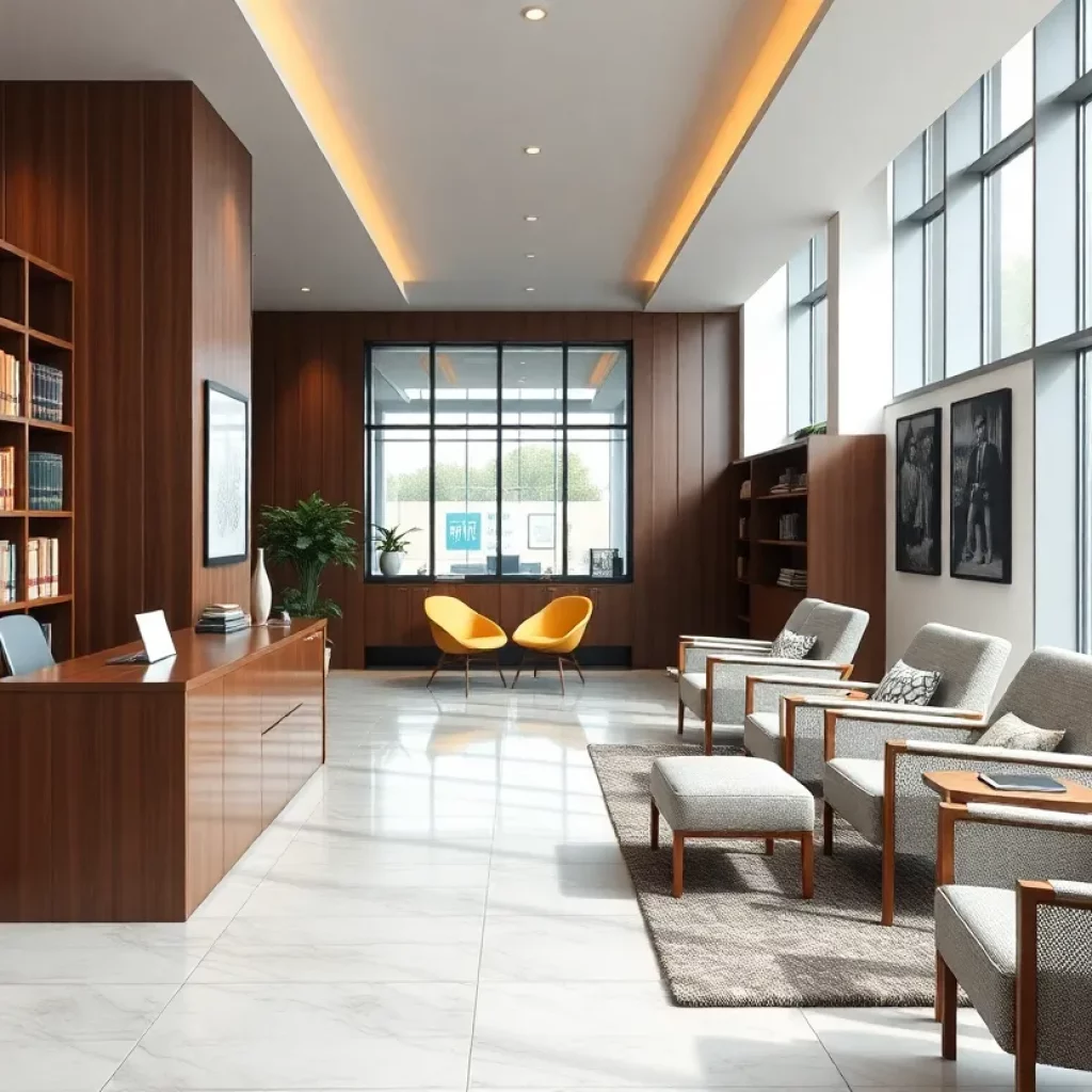 Interior of a modern law office representing client-focused services.