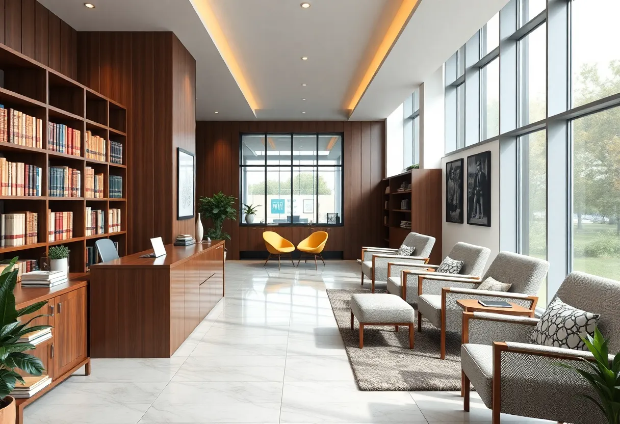 Interior of a modern law office representing client-focused services.