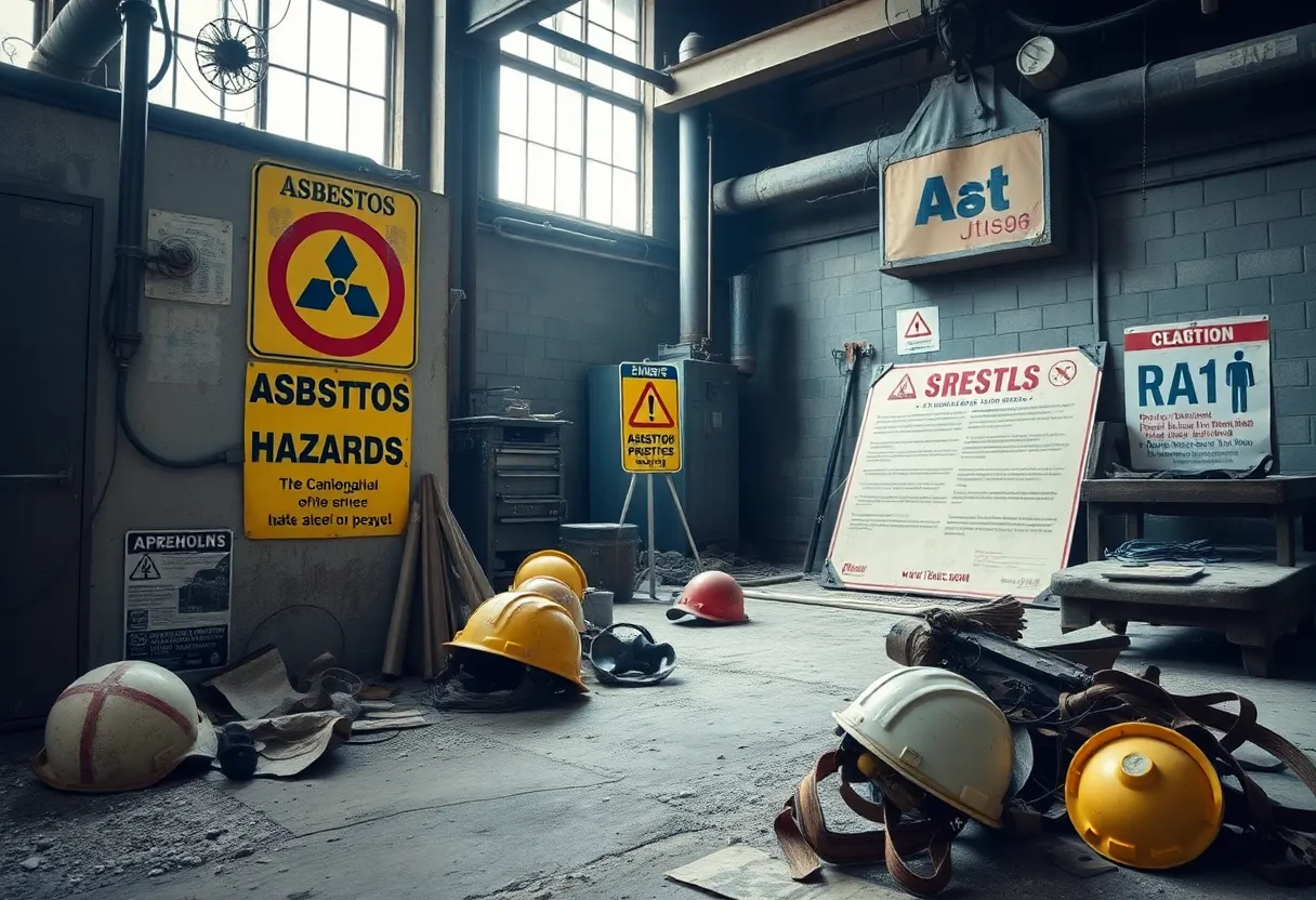 Dangerous asbestos exposure in the workplace.