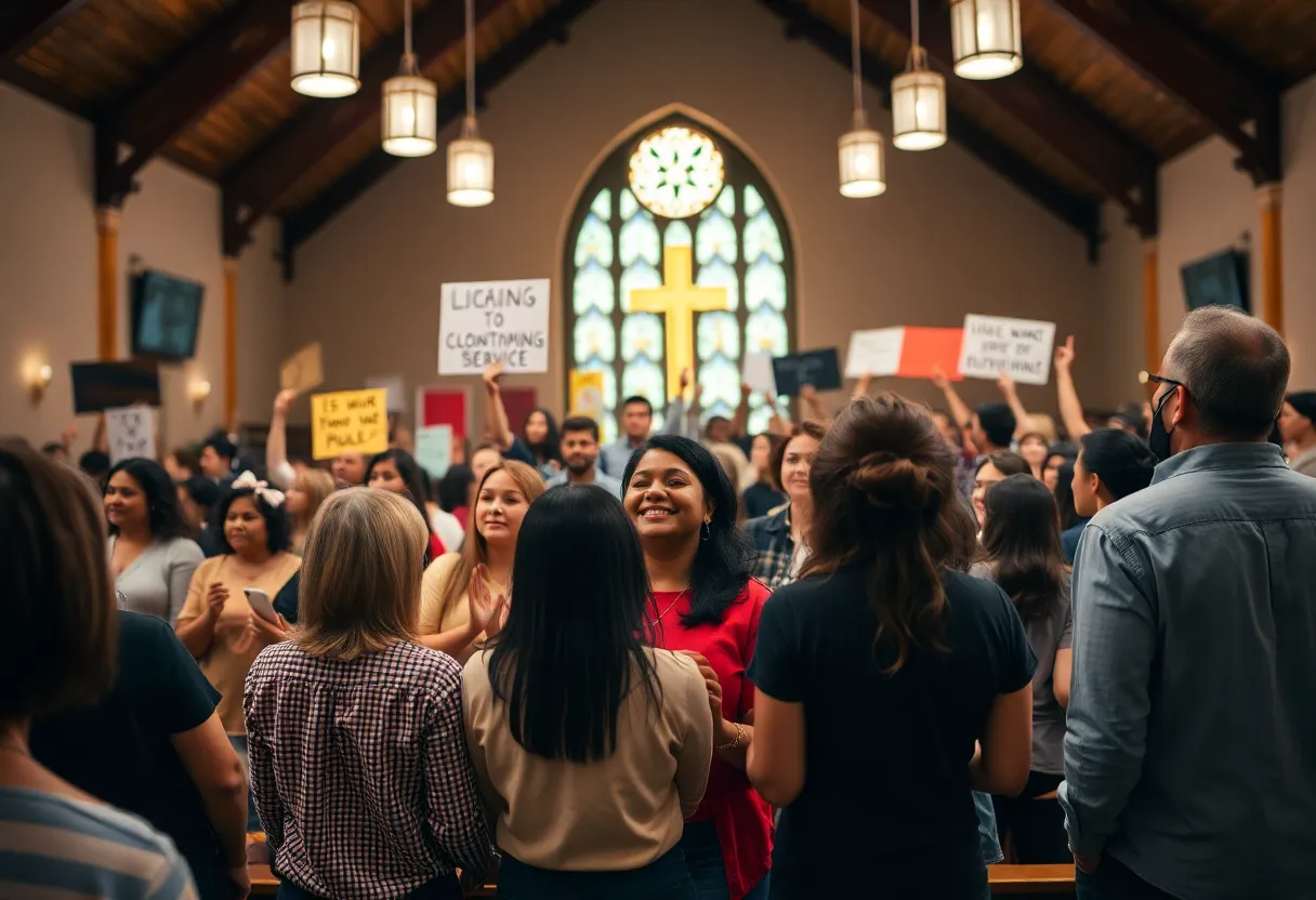 Community gathering at Parkside Church supporting immigrants