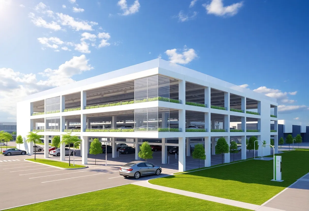 Rendering of the new parking garage at Charleston International Airport
