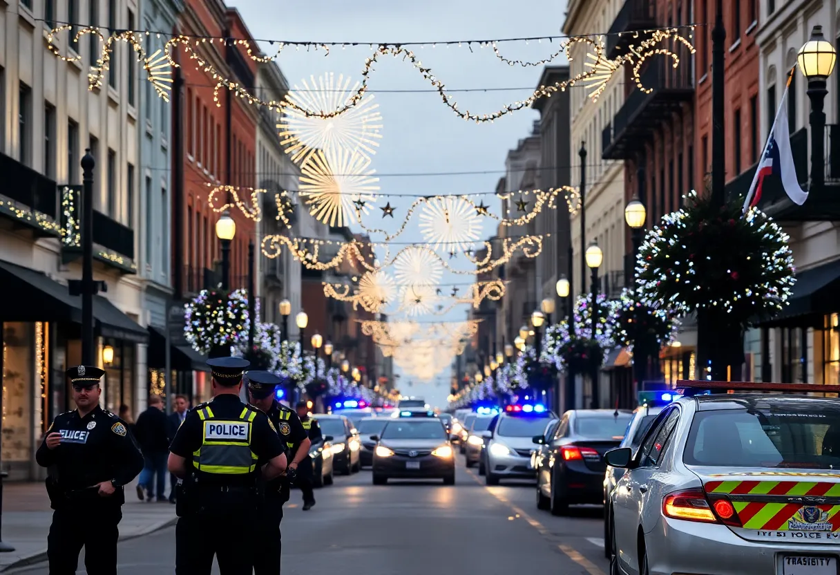 Police safety checkpoints in Charleston during New Year's Eve celebrations.