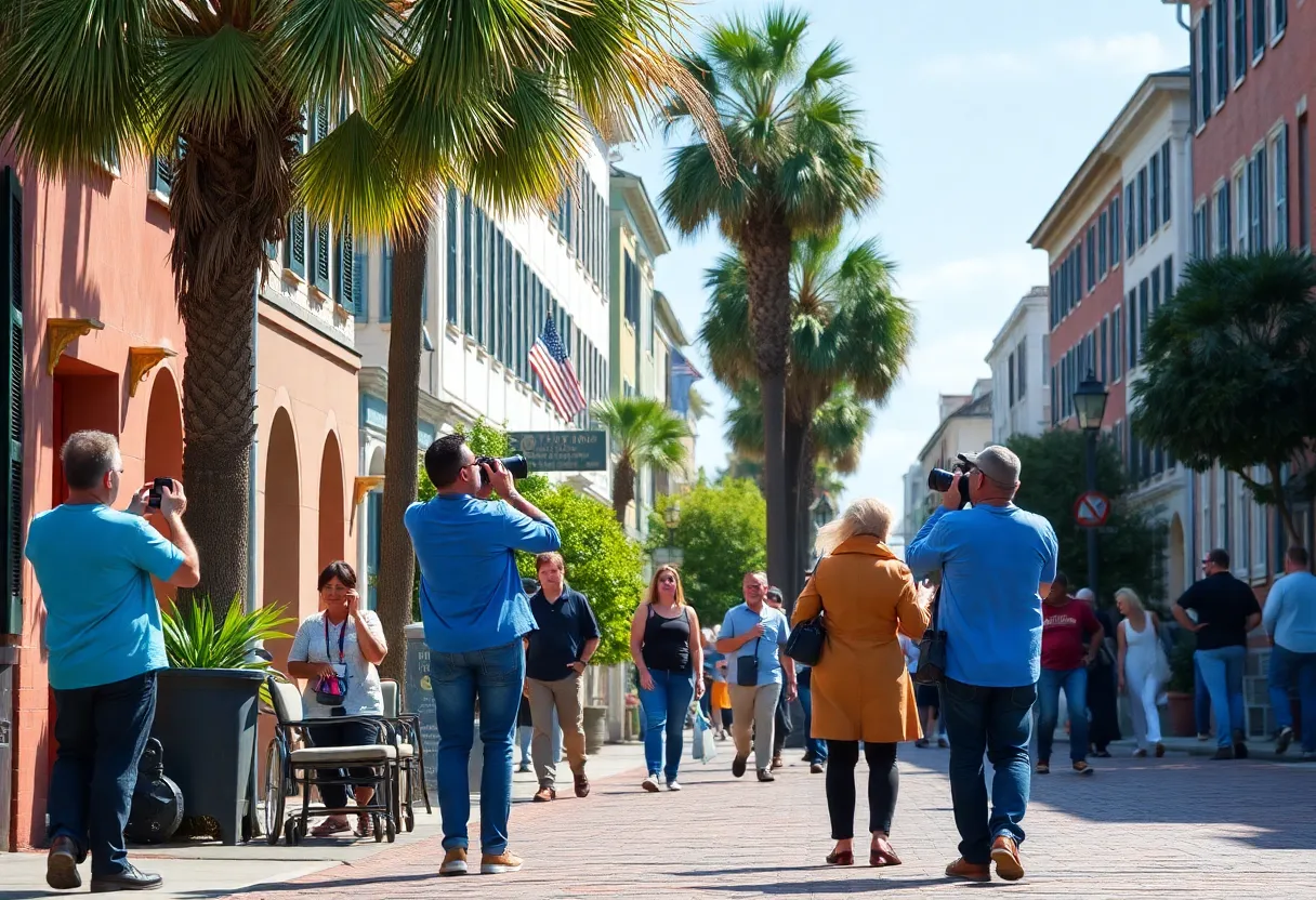 Photographers working in Charleston's scenic locations