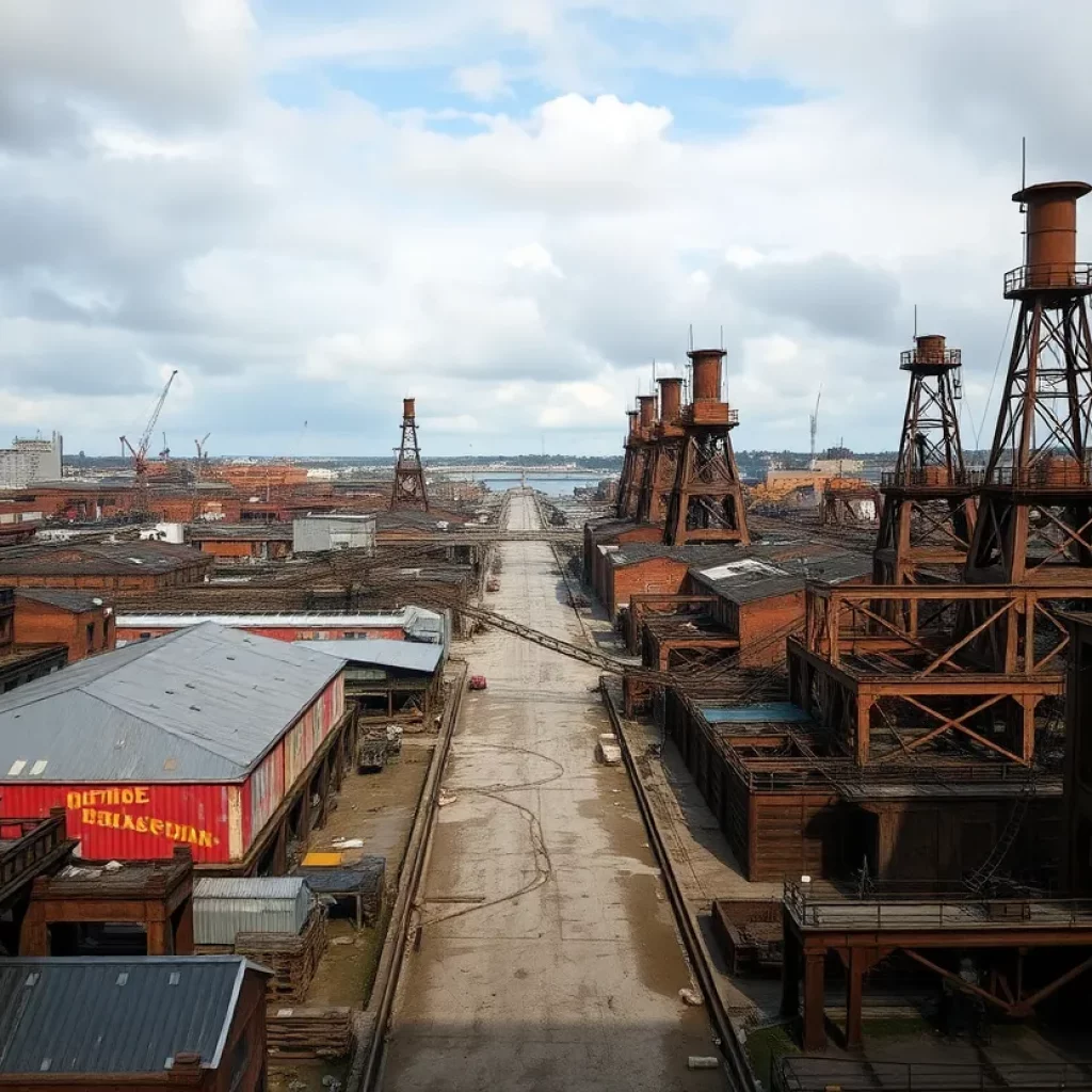 Historic Charleston shipyard highlighting asbestos risk