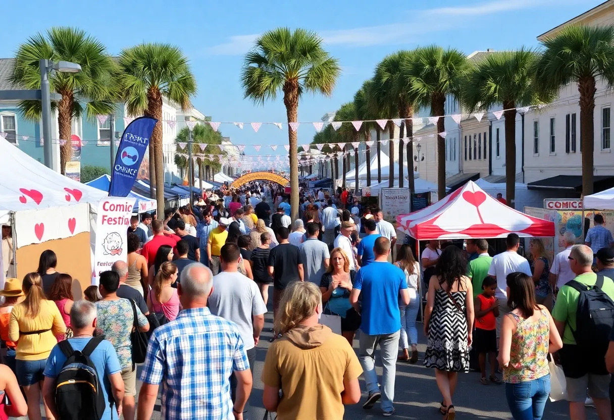 People enjoying various events in Charleston SC including a heart walk and an oyster festival.