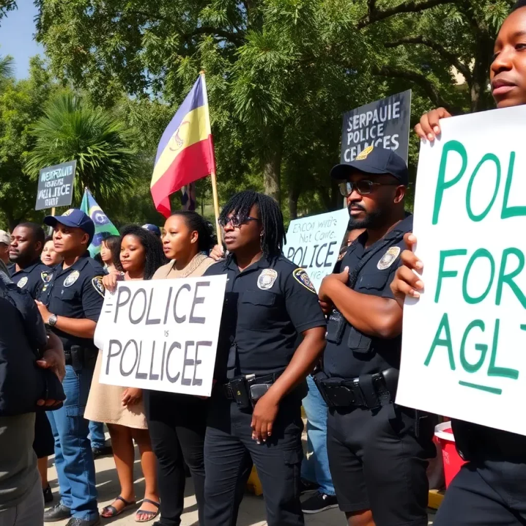 Community members advocating for police accountability and reform.