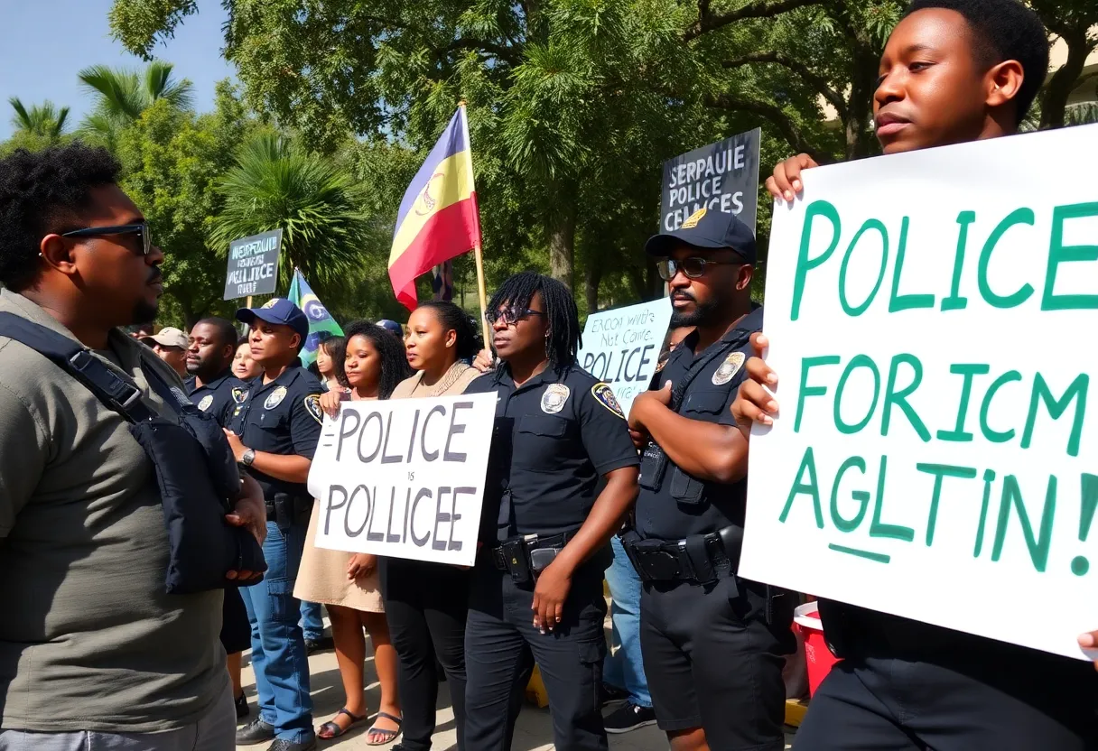 Community members advocating for police accountability and reform.