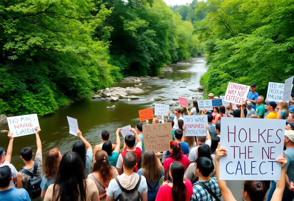 Community members rallying for the protection of the Ashley River