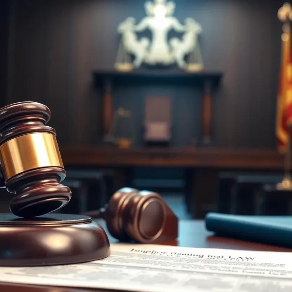 Courtroom depicting a legal environment relating to immigration fraud cases