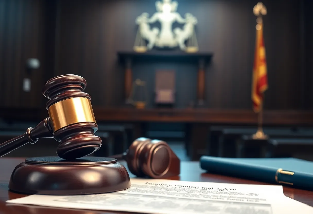 Courtroom depicting a legal environment relating to immigration fraud cases