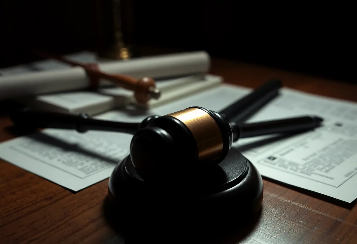 A tense courtroom scenario depicting legal strife