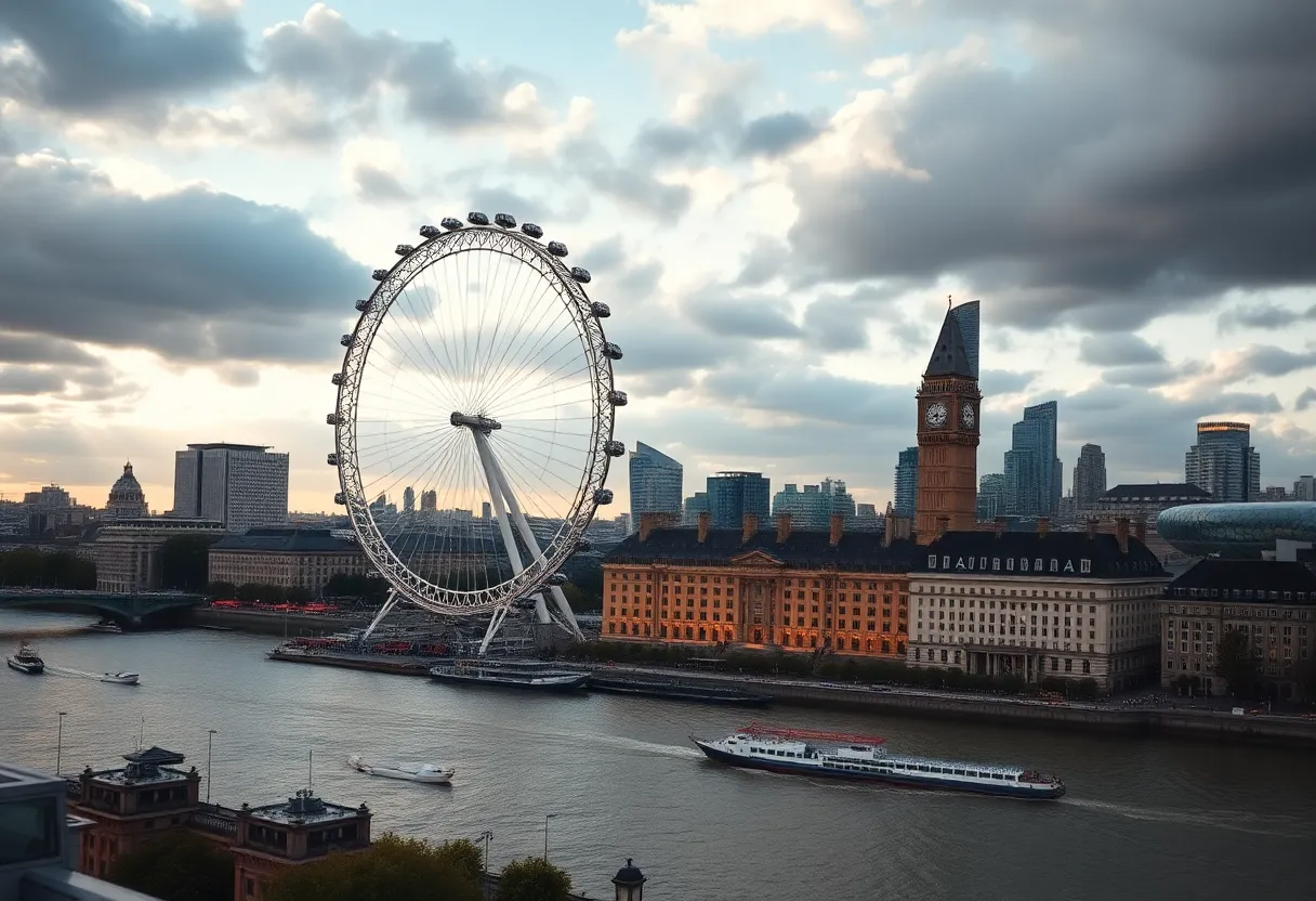 London skyline with the London Eye