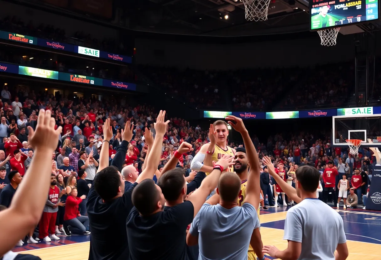Drexel Dragons celebrating a game victory