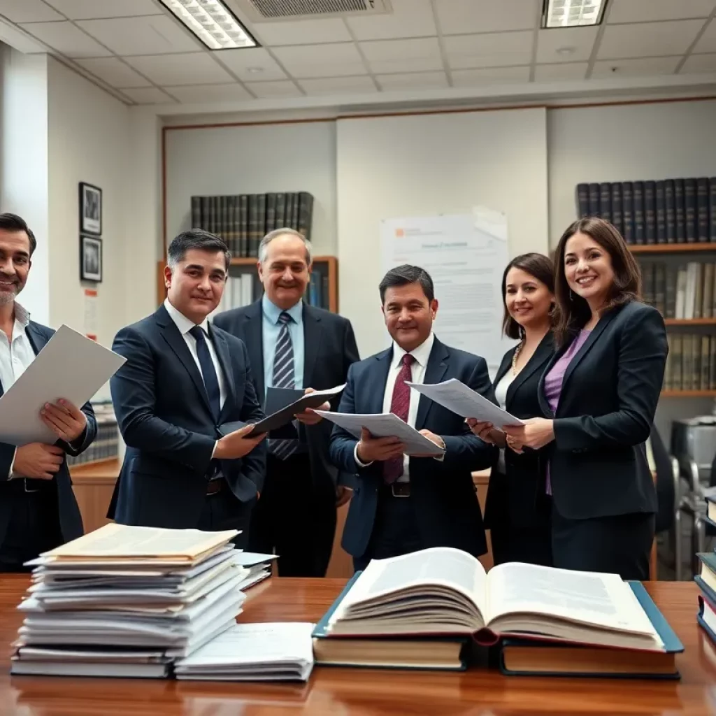 Professional legal team working on labor law cases