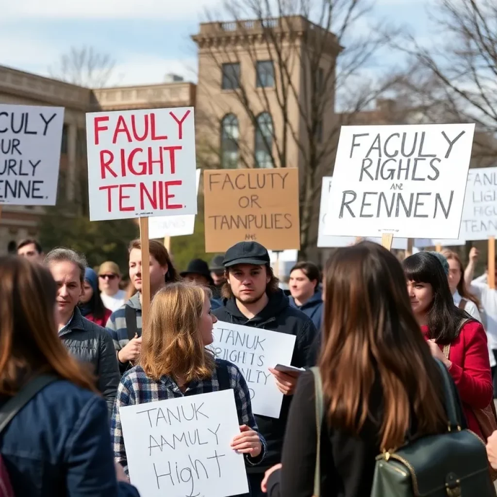 Protest for tenure rights at Emporia State University