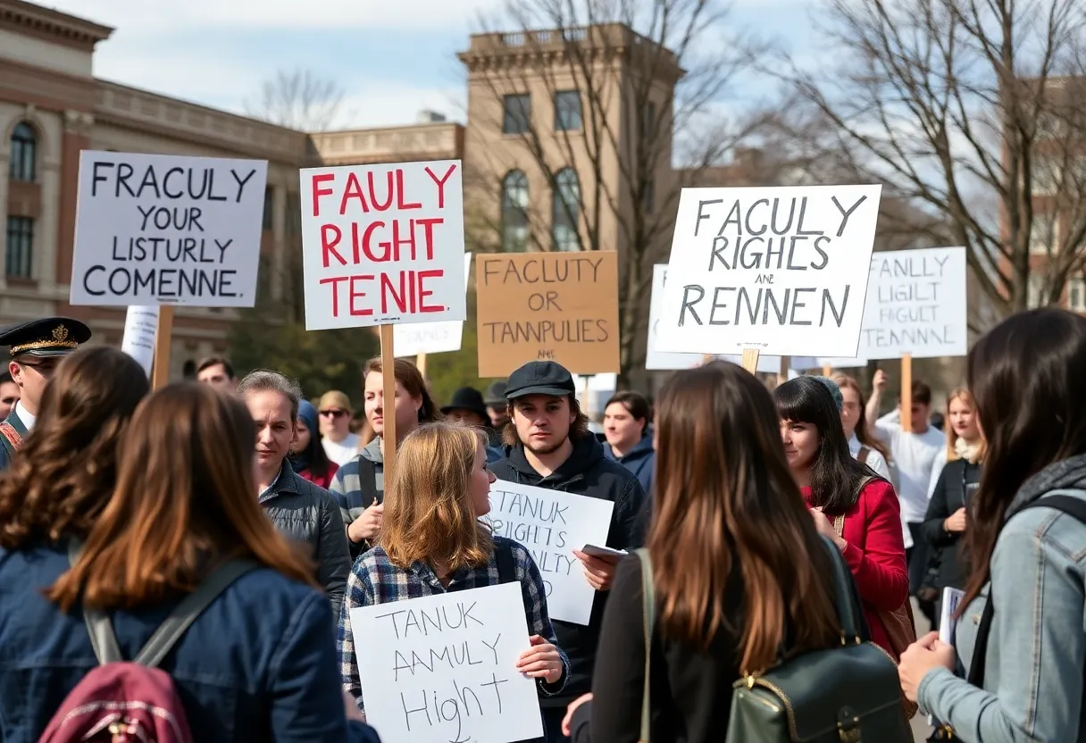 Protest for tenure rights at Emporia State University