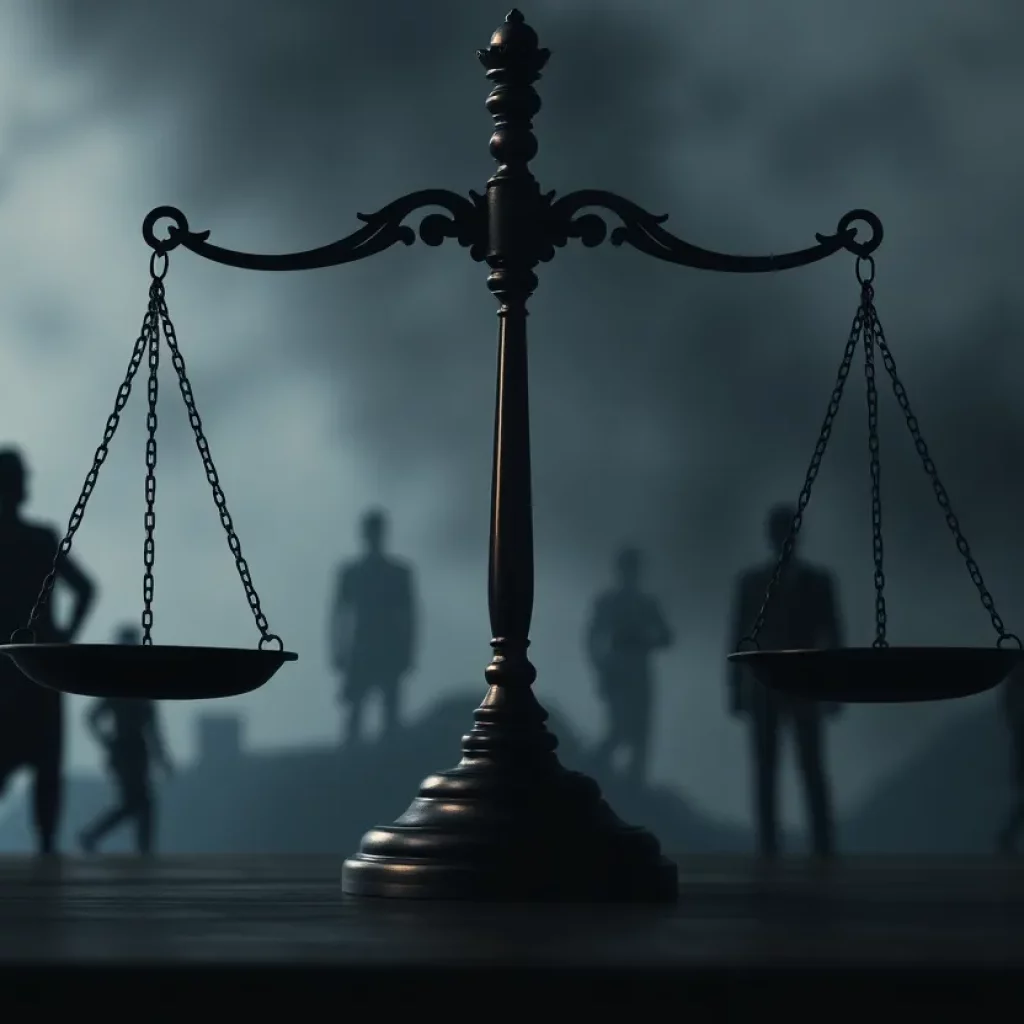 Illustration of broken scales of justice depicting legal misconduct